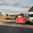 Premium Heavy Duty Road Ahead Closed Sign - 1050x750mm Engineer Grade Metal Sign for Road Safety