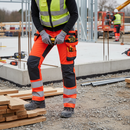 High-Performance Hi-Vis Red/Black Women's Trousers with Stretch and Holster Pockets for Tough Work Environments
