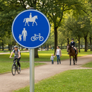 Premium Cycles, Horses and Pedestrians Only Sign - 270mm to 750mm Sizes for Shared Pathways