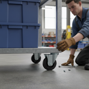 100mm Fixed Plate Castor with Elastic Tyre and Nylon Centre