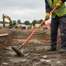 Premium Heavy Duty Insulated Flat Base Excavating Spoon for Safe Soil Removal Around Live Cables