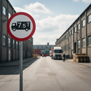 Professional Goods Vehicles Exceeding Weight Prohibited Post Mount Sign with Customizable Weight Limit - Dia. 622.1A R2/RA2