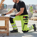 Premium Hi-Vis Yellow/Black Trousers with 4-Way Stretch Fabric, Holster Pockets, and CORDURA Reinforcement for Enhanced Durability