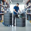 Premium Euro Containers with Hinged Lids - Durable and Stackable