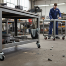 100mm Fixed Plate Castor with Black Rubber Tyre and Polypropylene Centre