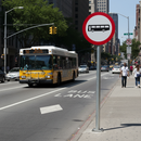 Professional No Buses Prohibited Post Mount Sign - High-Visibility Design for Road Safety and Local Traffic Management