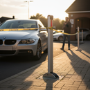 Premium Semi-Automatic Drop Down Security Post with Anodised Aluminium Construction and Mortise Cylinder Locking Mechanism