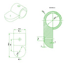 GRP Universal 4 Way Connector – Yellow, Adjustable for 50mm Handrail Tube