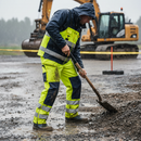 Premium Hi-Vis Yellow/Navy Blue Arc Flash & Fire Retardant Rain Trousers with Waterproof and Windproof Features
