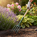 Premium Heavy Duty Forged Garden Fork with Ergonomic Handle for Home Gardening and Landscaping