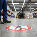 Premium 430mm Floor Sign - No Pedestrians, Slip-Resistant Vinyl for Workplace Safety