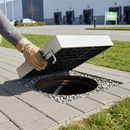 Premium Heavy Duty Grass and Gravel Manhole Cover with Galvanised Steel Frame, 100mm Depth and 250 Tonnes Load Capacity