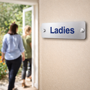 Ladies Door Sign – 200mm x 50mm – Aluminium with Stand-offs – Indoor/Outdoor