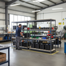 4x Premium Heavy Duty Shelving - 1800mm High - Grey with 8x 62L Plastic Storage Boxes