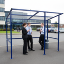 Premium Smoking Shelter with Flat Roof - Durable Design for Outdoor Use, Ideal for Public Areas and Workplaces