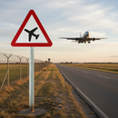 Professional Low-Flying Aircraft Warning Sign - Diameter 558 for Airfield Safety and Traffic Control