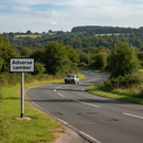 Premium Adverse Camber Supplementary Sign - Road Safety Warning with Adjustable X Height for Enhanced Vehicle Handling