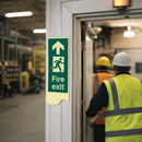 Fire Exit Door Plate Sign – 75mm x 300mm – Photoluminescent Rigid – Indoor Safety