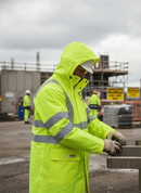 Premium Fire Retardant Hi-Vis Anti-Static Jacket with High Frequency Welded Seams and Adjustable Features for Enhanced Safety