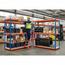 Heavy Duty Industrial Shelving - 1980mm High - 400kg Capacity - Blue & Orange