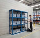 2x Heavy Duty Shelving Units - 1600mm High - Blue with 8x 24L Plastic Storage Boxes