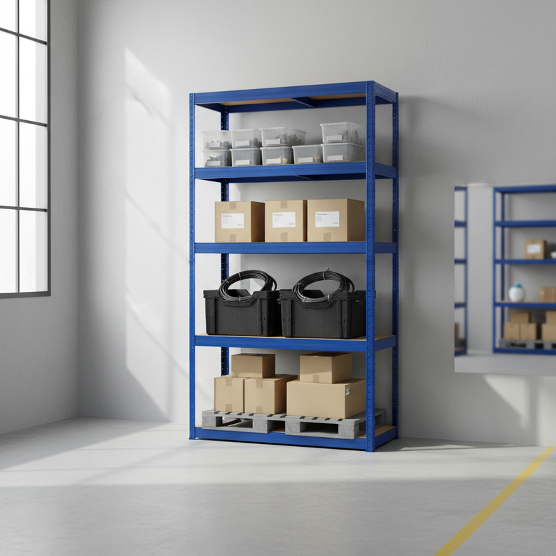 Premium Industrial Shelving - 2130mm High - 200/280kg Capacity - Blue