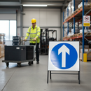 Premium Heavy Duty Ahead Only Road Sign - Zintec Metal Face, 750mm Square, Engineer Grade Reflective