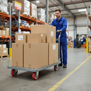 150mm Heavy Duty Swivel Bolt Hole Castor with Red Polyurethane