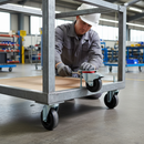 100mm Heavy Duty Braked Swivel Plate Castor with Elastic Nylon