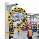 Premium Heavy Duty Convex Safety Mirror with Shockproof Acrylic and Yellow-Black Surround for Indoor and Outdoor Use