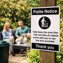 Litter-Free Sign – 1mm Rigid Plastic – Durable & Weather Resistant – Indoor/Outdoor