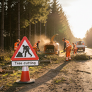 Premium Tree Cutting Men at Work Cone Sign - 750mm for Arborist Safety and Compliance