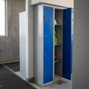Four-door PPE Locker with Cam Lock and Galvanised Shelves