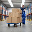 200mm Fixed Plate Heavy Duty Castor with Brown Polyurethane Wheels