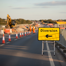 Premium Diversion Left Sign Diagram 2702 - 1050x750mm for Traffic Control - High-Quality Professional Grade for Industrial and Commercial Applications