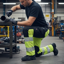 Premium Multisafe ARC Flash & Fire Retardant Trousers with Kneepad Pockets - Dark Navy/Hi-Vis Yellow