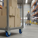 100mm Heavy Duty Fixed Plate Castor with Blue Elastic Nylon Centre