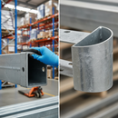 Premium Rounded End Cap for Open Box Beam - Galvanised Steel, High Durability and Safety Features for Pedestrian Areas