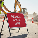 Premium Reduce Speed Now Metal Road Sign - 1050x750mm, Engineer Grade Retroreflective Face, Durable Design for Safety