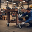 160mm Braked Swivel Plate Castor with Elastic Aluminium Centre