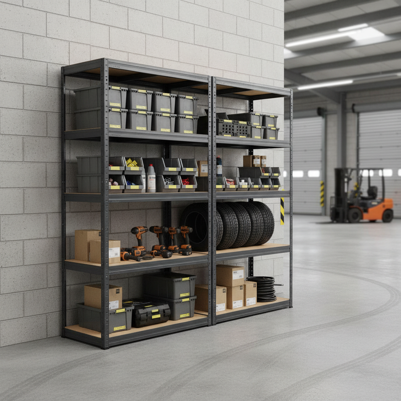Premium Garage Shelving Unit - 2130mm High - 200/280kg Capacity - Grey