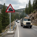 Premium Slow Moving Vehicles On Incline Post Mounted Sign - Warning for Traffic Safety with Standard Sizing Options