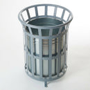 69-litre Circular Steel Open Top Litter Bin, Dark/Light Grey (view 2)