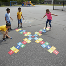 Premium Four-Way Hopscotch Playground Marking for Energetic Group Play with Colorful Learning