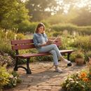 Premium Heavy Duty Mora Bench with Cast Steel Frame and Wooden Slats - Ergonomic Design for Outdoor Comfort