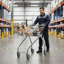 Premium Shallow Supermarket Shopping Trolley 80L - Ideal for Small Spaces and Convenient Loading