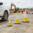 Premium Yellow Traffic Cones 500mm, 750mm, 1000mm - Heavy Duty Road Safety Markers with High Visibility Reflectors
