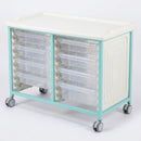 Steel Low-Level Double Column Tray Trolley - 8 Drawers (view 2)