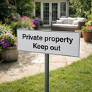 Private Property Keep Out Sign – 450mm x 150mm – 2mm Aluminium – Outdoor Use