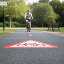 Professional Preformed Thermoplastic Road Marking for Cycle Routes - Easy Application, Non-Slip, and Quick Installation